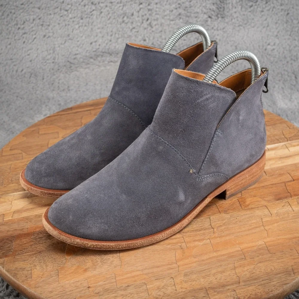 Kork-Ease Gray Suede Ankle Booties